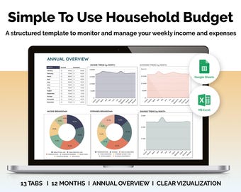 Hoja de cálculo del presupuesto familiar: registro editable de las finanzas familiares