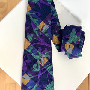 Vintage 100% silk Italian tie 1990s | Primavera pure silk tie | abstract design | husband gift | gift for him | collectible rare tie