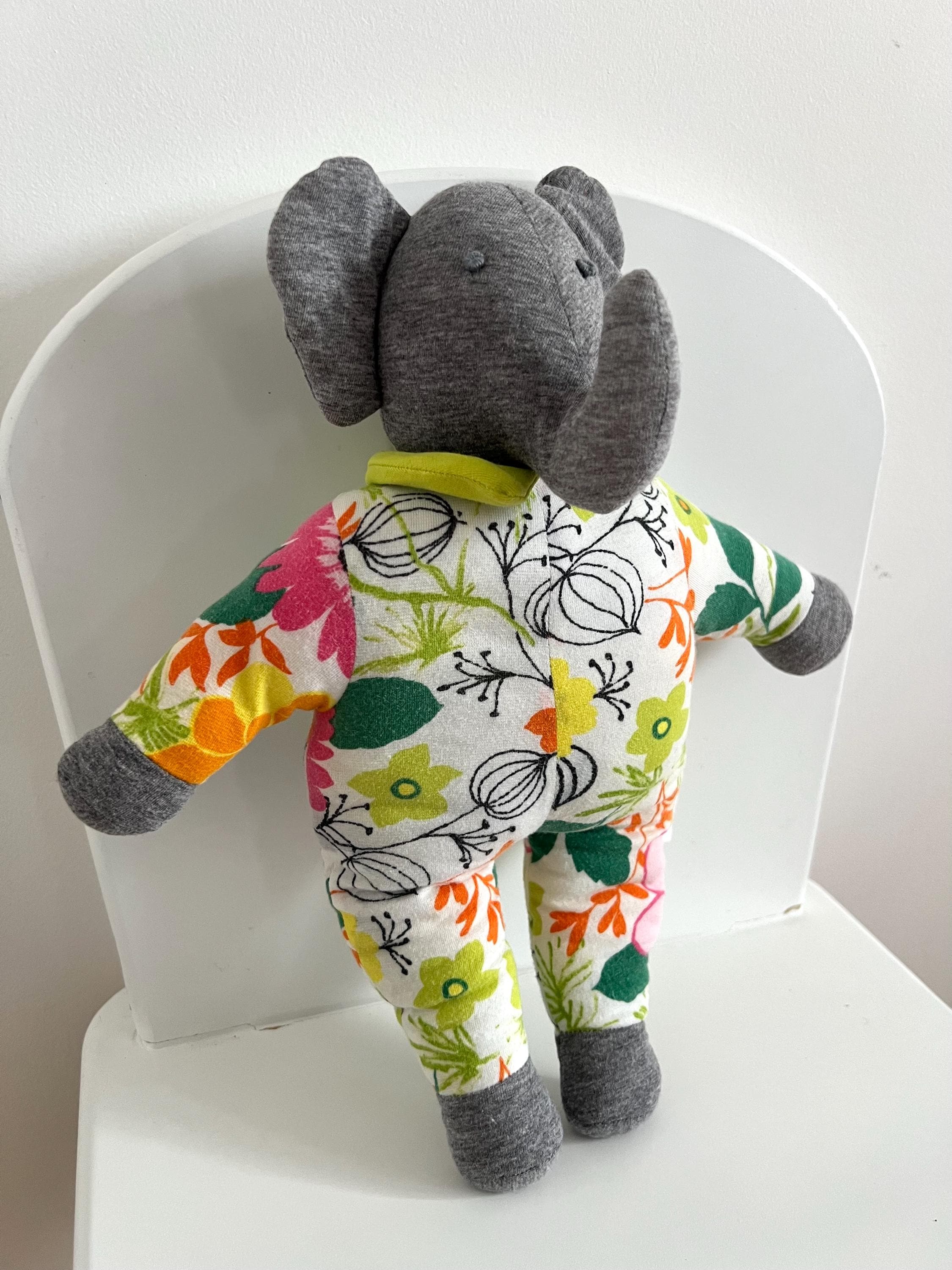 Cotton Elephant Plush Toy by Jim Thompson – Eco-friendly, Gray