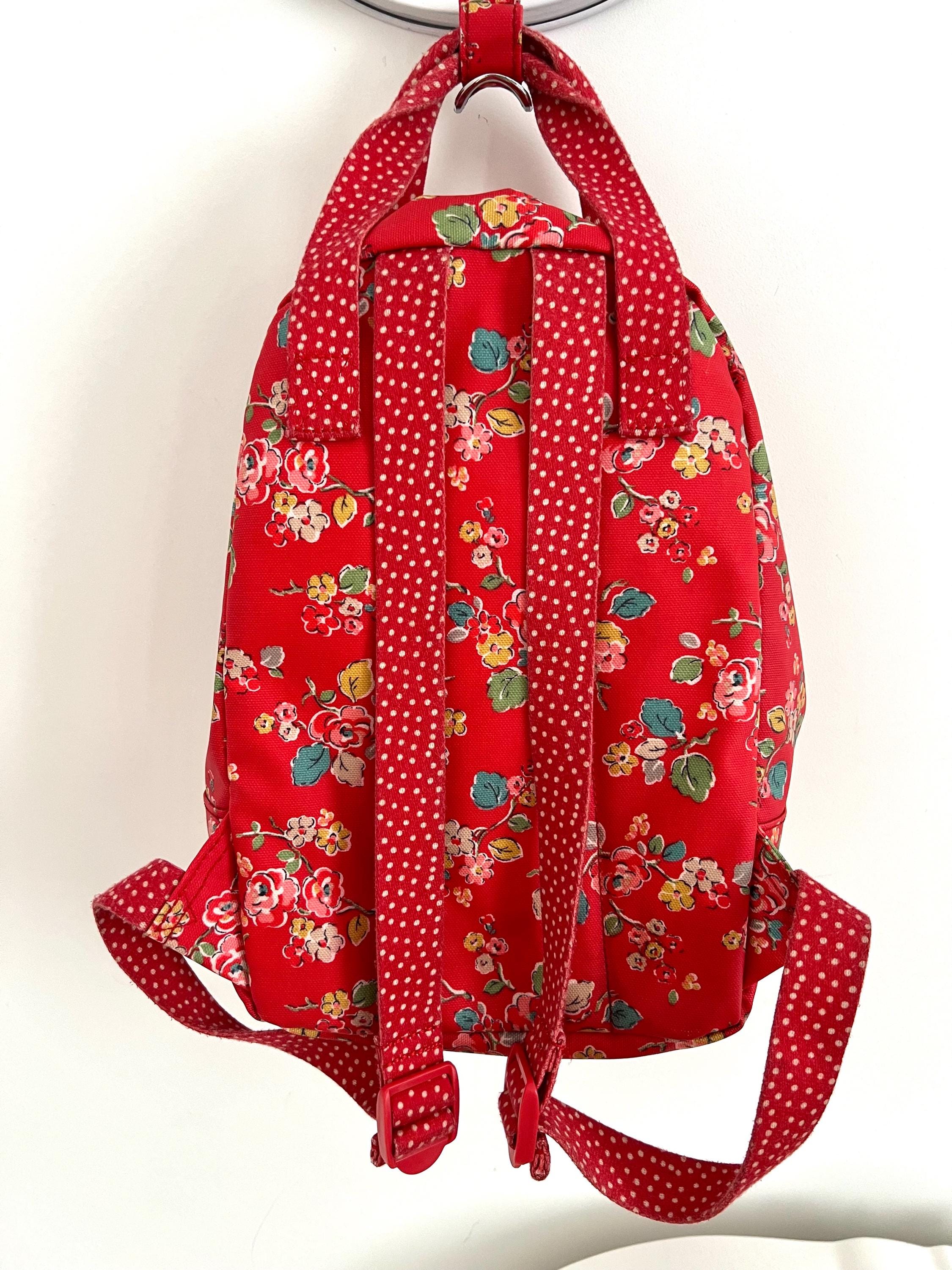 Cath Kidston red floral backpack Cath Kidston Red Floral Backpack: Coated Cotton Travel Bag  main image 2