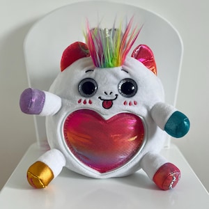 TY plush vintage rainbow unicorn eithe the horseshoe for good luck stuffed animal unicorn pillow toy sister gift friend gift birthday gift