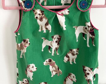 mini boden dog dress Vintage Mini Boden Green Dog Print Cotton Dress 4–5Y