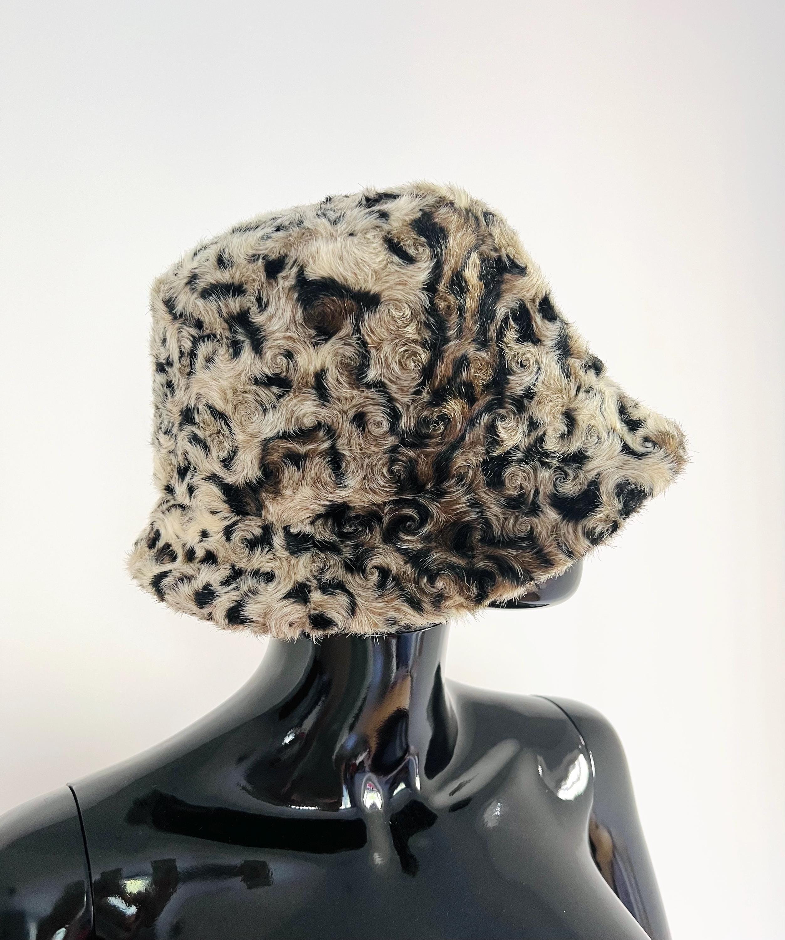 Vintage Dennis Basso Faux Fur Bucket Hat - Made in Italy 