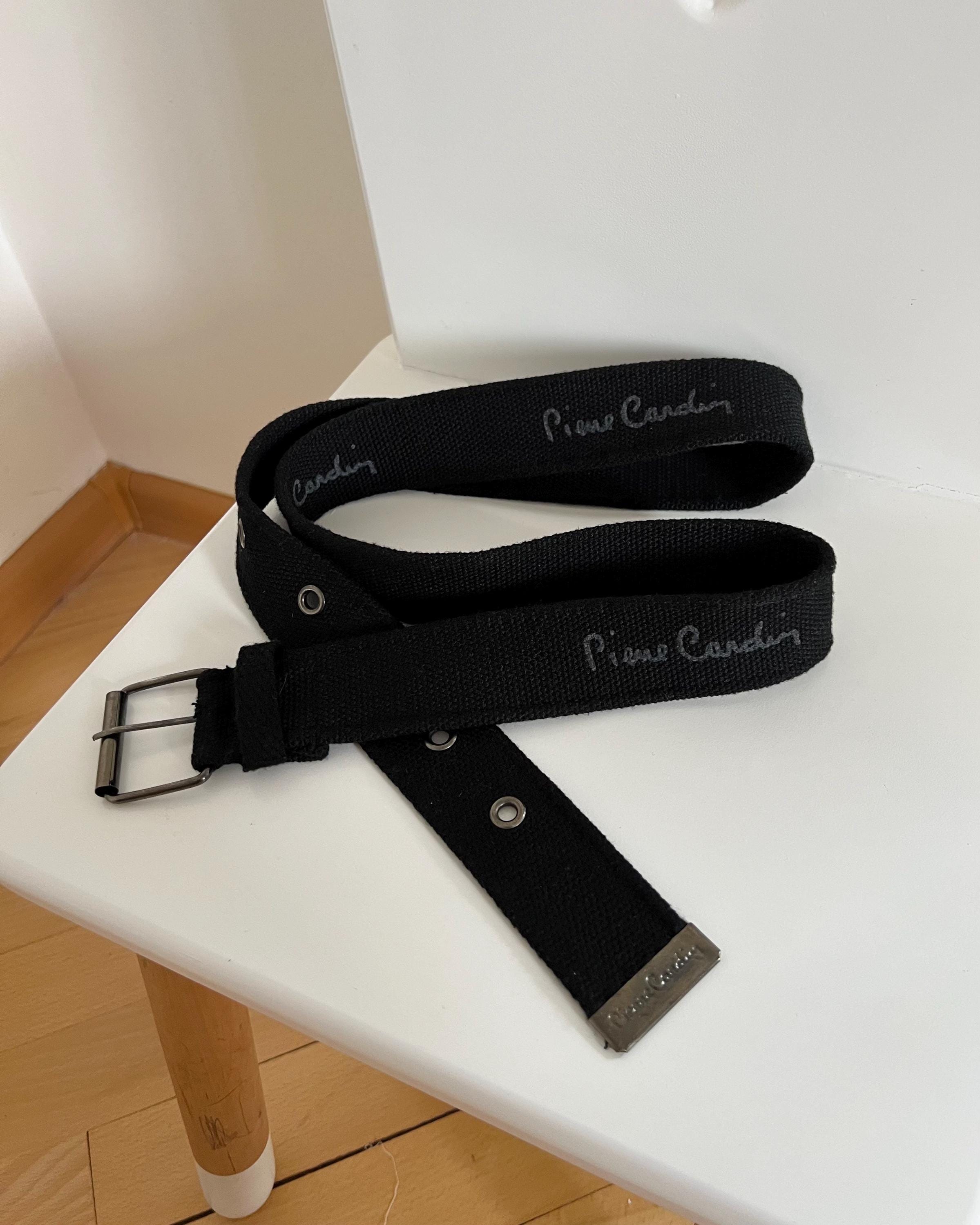 Ceinture Homme Pierre Cardin En Cuir Noir Verni - Boucle Argentée - Art. 1915 - Neuf Avec étiquettes - Italie