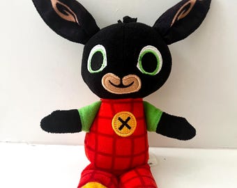 Vintage Stuffed Little Bing Bunny Toy – Soft Black Rabbit from Children’s TV Show, 20 cm , Bing Fan Gift