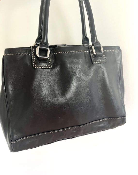 Radley London オリジナル高級ブラック本革バッグ | ヴィンテージ 