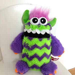 Plush Monster Toy with Zipper Mouth Pocket – Gosh! Designs– 12.6 inch Tall - Toddler Gift - Unique Plush- Secret Pocket Plush