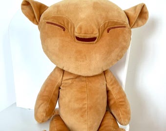 Zachte King Lion-knuffel – Minimalistisch knuffeldier, lichtbruin fluwelen knuffel, modern jungle-decor kinderkamer, vintage knuffel, peutercadeau