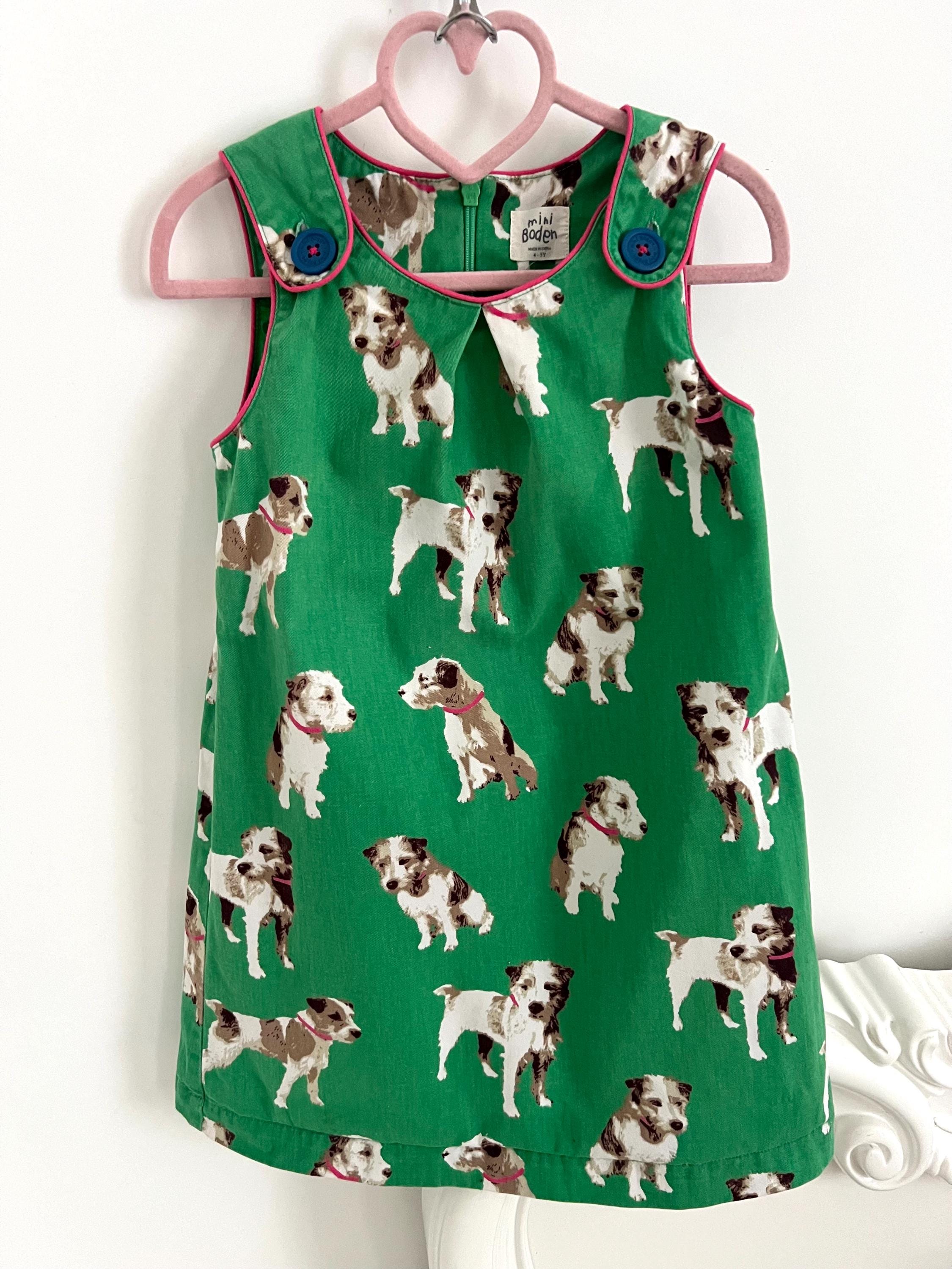 Vintage Mini Boden Green Dog Print Cotton Dress 45Y - Etsy
