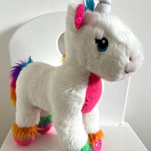 Unicorn plush vintage rainbow toy Stuffed unicorn Birthday gift sister gift
