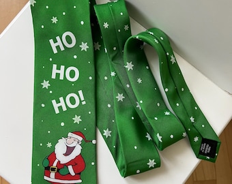 Santa Claus men tie by Thomas Nash| winter green necktie|Christmas tie| New Year tie| collectible tie| designer tie|Christmas gift for him