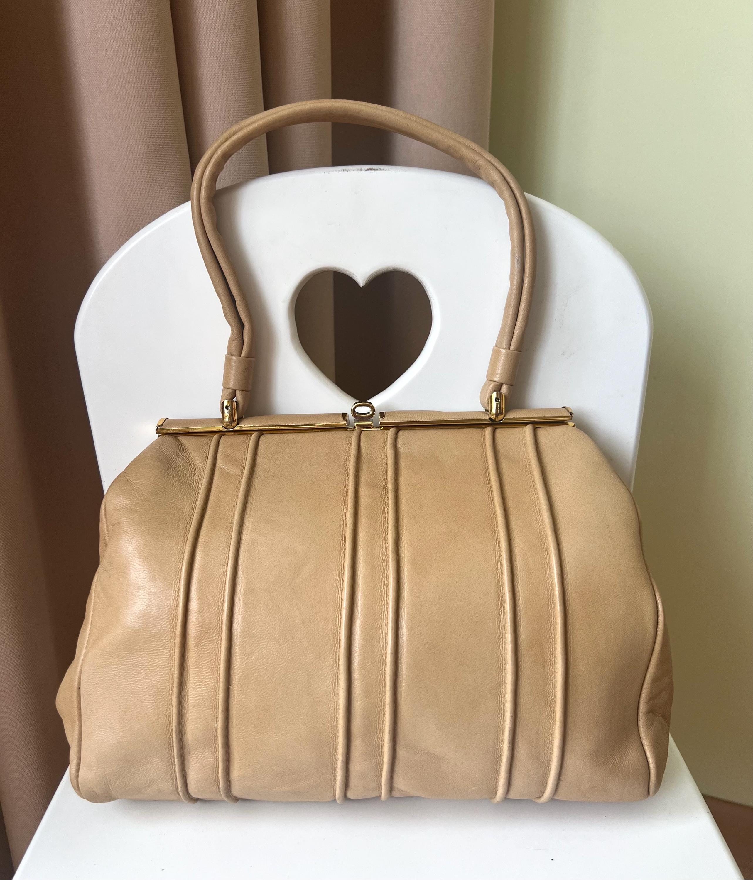 y2k MIMCO トートバッグ レザー ターンロック がま口 ベージュ 保存袋