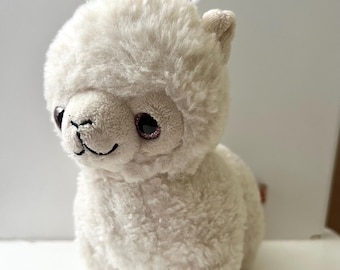 Peluche de llama blanca vintage de Keel Toys, 18 cm, coleccionable en el Reino Unido