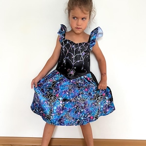 Girls Halloween Spider Web Galaxy Dress-Size 5-6 Years - Toddler Halloween Costume