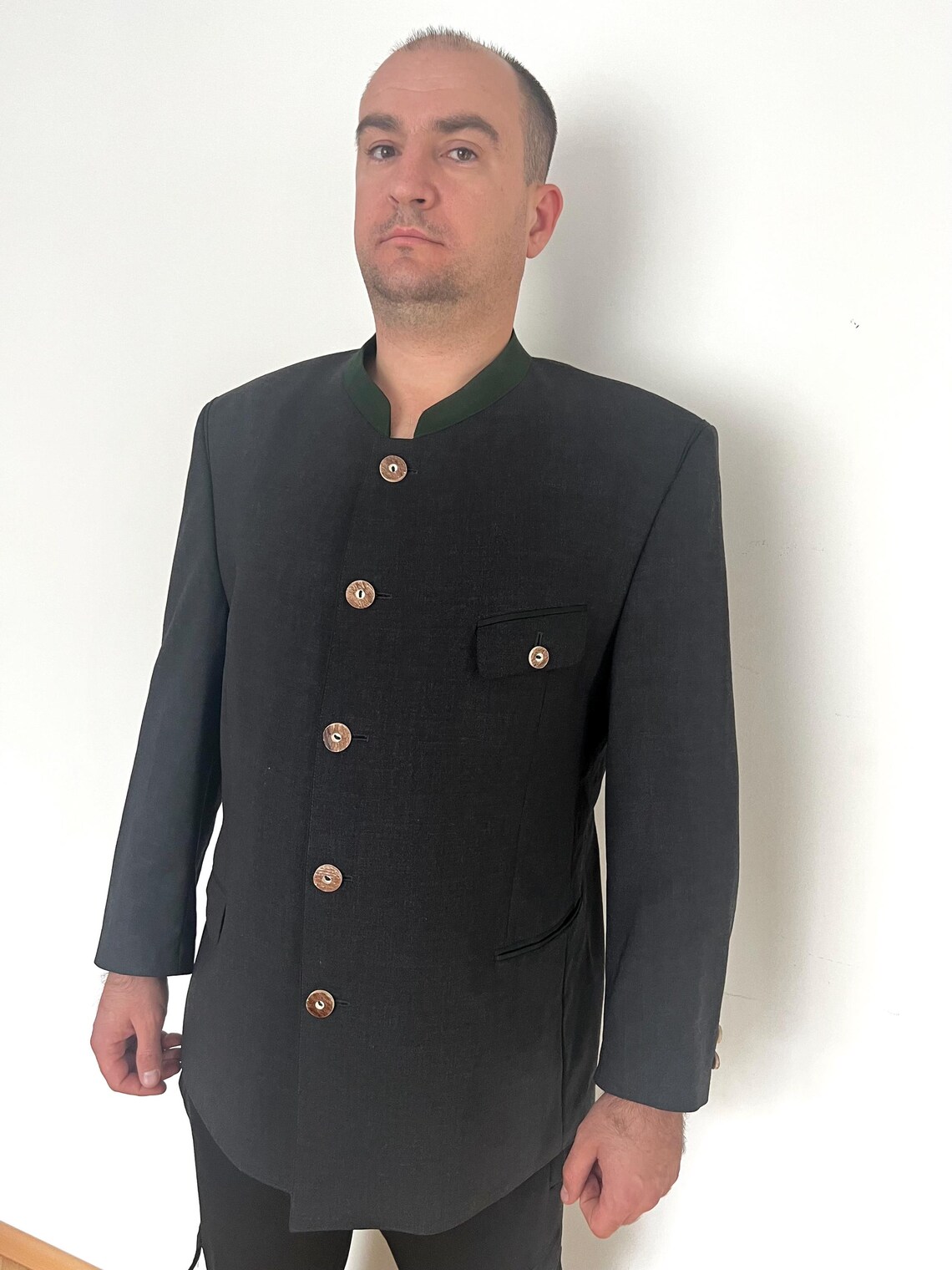 Vintage Austrian Trachten Jacket • Men Size 54 • Bavarian Loden Blazer • Oktoberfest Alpine Jacket, photo 3 of 5