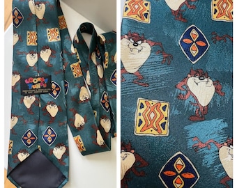 Cravate Collector Looney Tunes Taz - édition Spéciale Année 2000, Occasion Comme Neuve, Multicolore