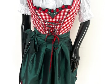 Vintage Beierse dirndl-jurk met schort van Amisu • EU 38 / VS 8 • Traditionele Oktoberfest-outfit • Trachtenset