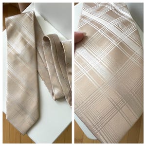 George beige vintage men necktie - formal business tie - festive tie - wedding tie - gift for him- teacher gift