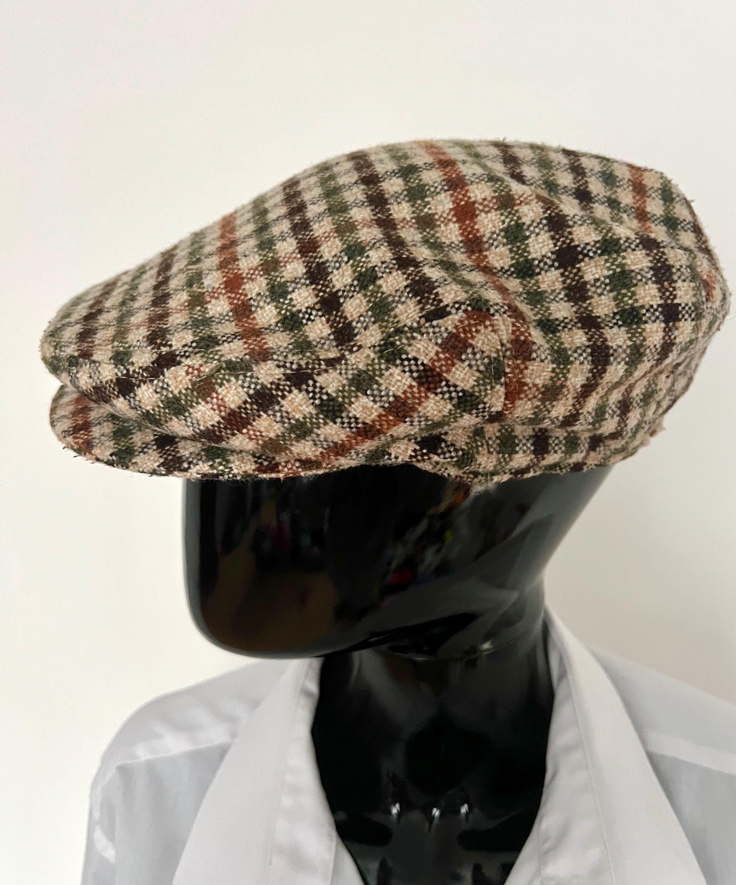 Vintage 90s Y2K Envision Studio Black White Houndstooth Tweed Newsboy Cap Hat Wool Houndstooth Newsboy Cap – Village Hat Shop main image 3