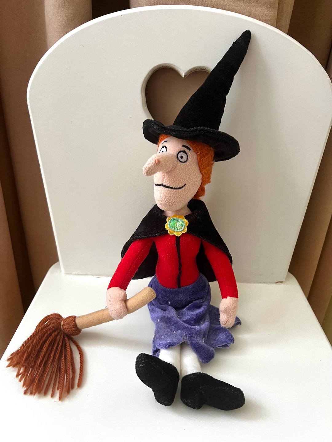 Aurora Room on the Broom Witch Soft Toy With Broom, 40 Cm, Julia ...