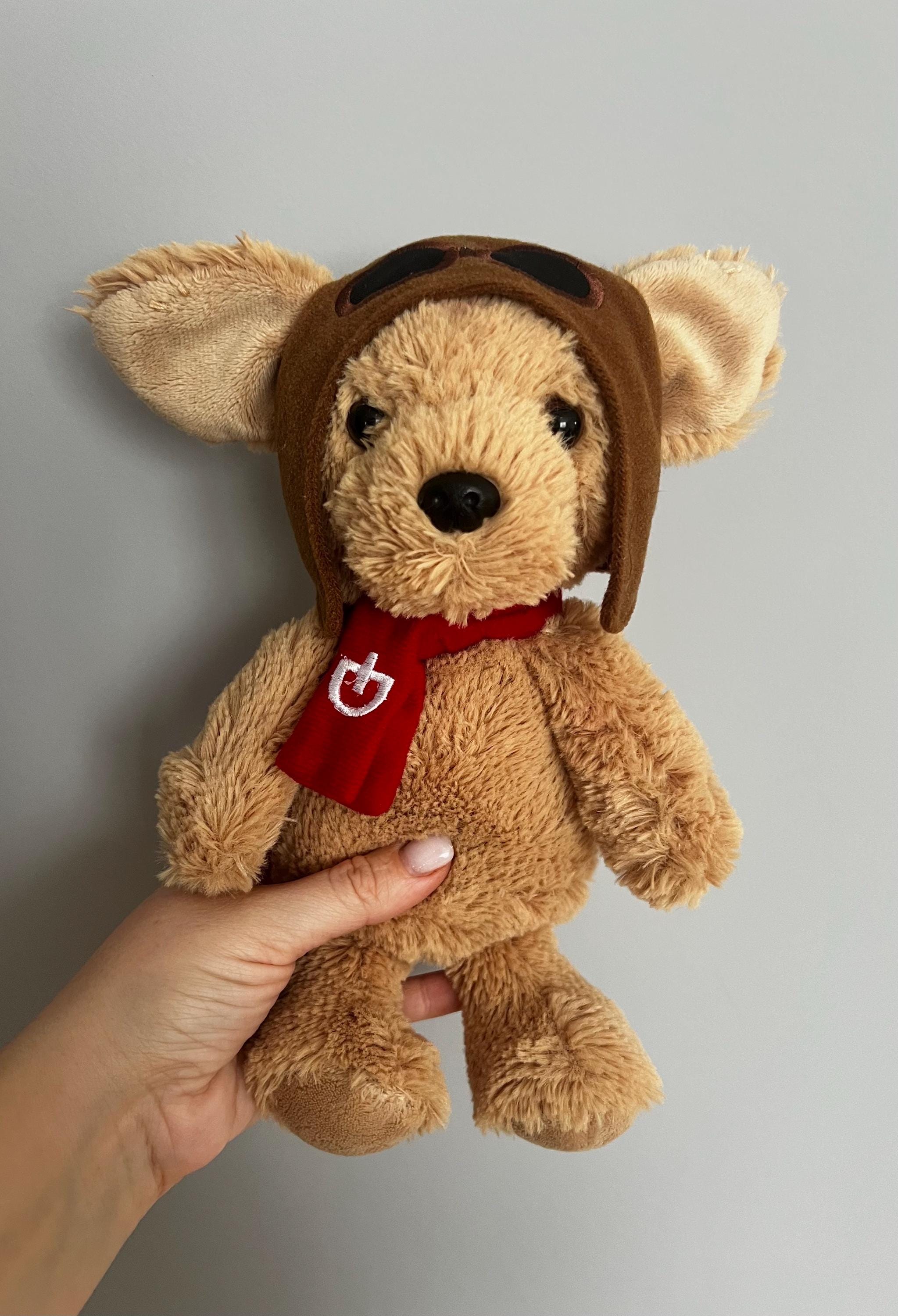 洋楽 Rup Dog Aurora Plush Pilot Dog/ Light Brown Puppy With Aviator Hat and Red