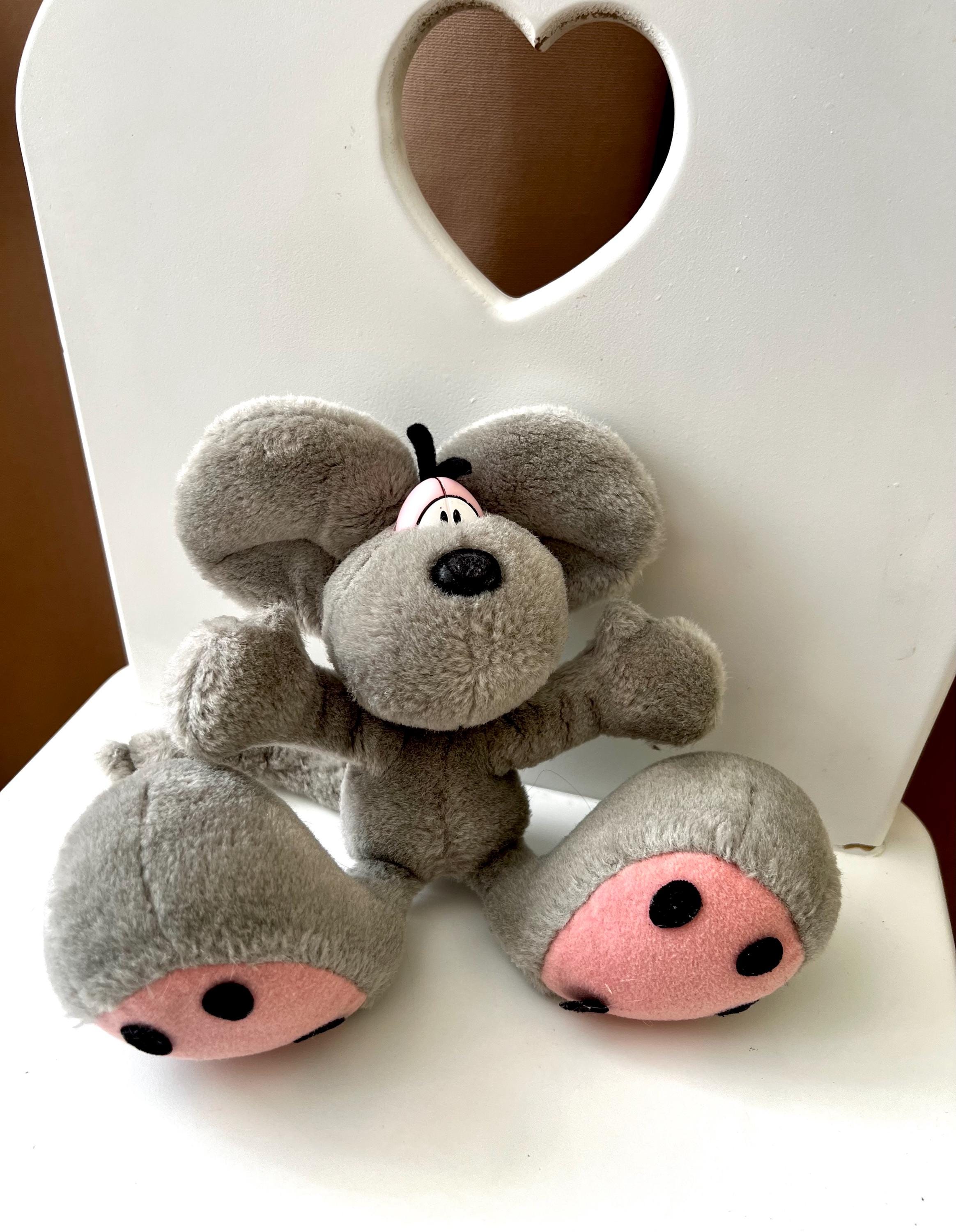 Vintage Grey Diddl Mouse Plush • 26 Cm • Classic German Version by