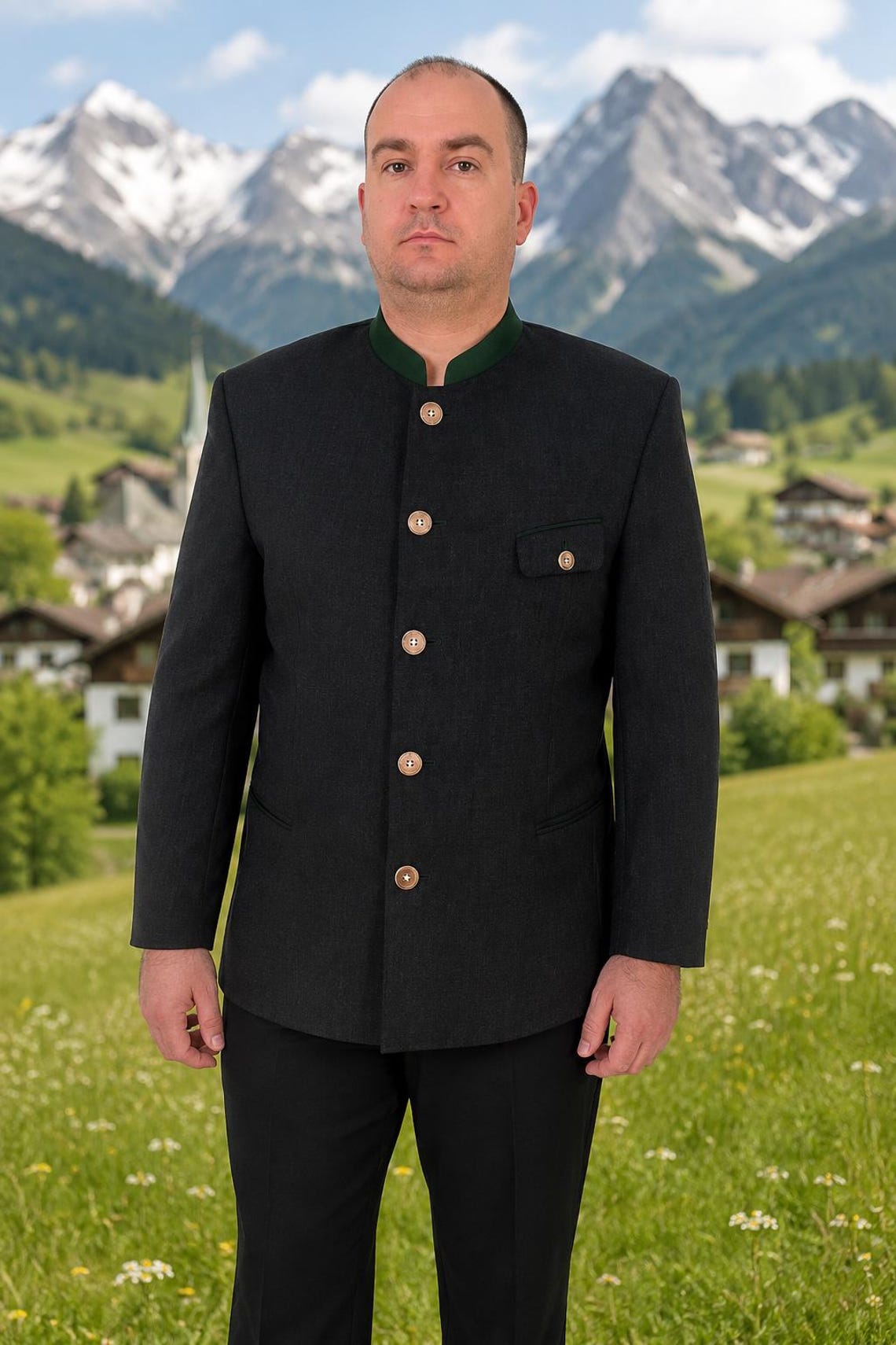 Vintage Austrian Trachten Jacket • Men Size 54 • Bavarian Loden Blazer • Oktoberfest Alpine Jacket, photo 1 of 5