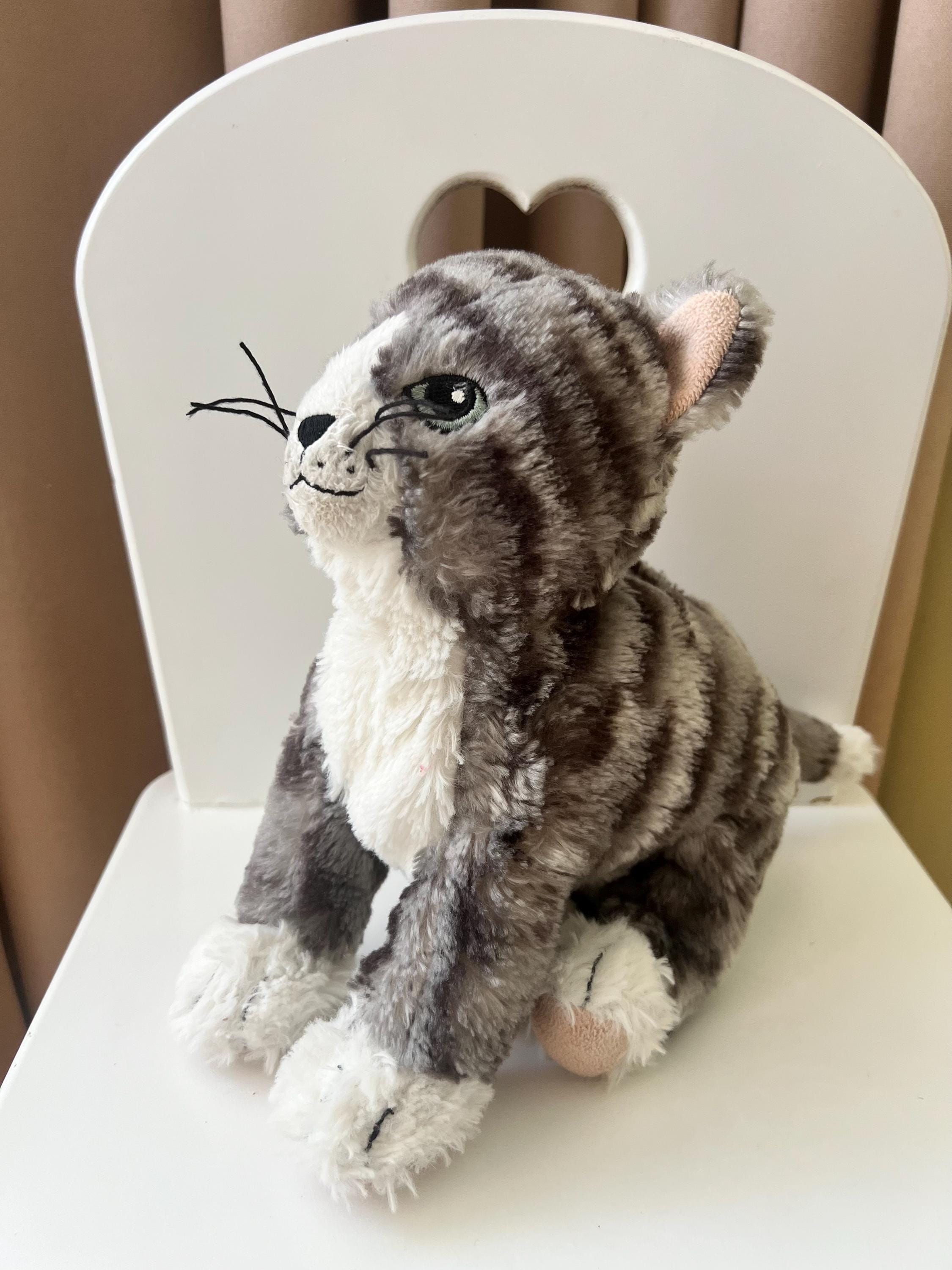 猫型ぬいぐるみ グレー ストライプ ぬいぐるみ : ヴィンテージグレー