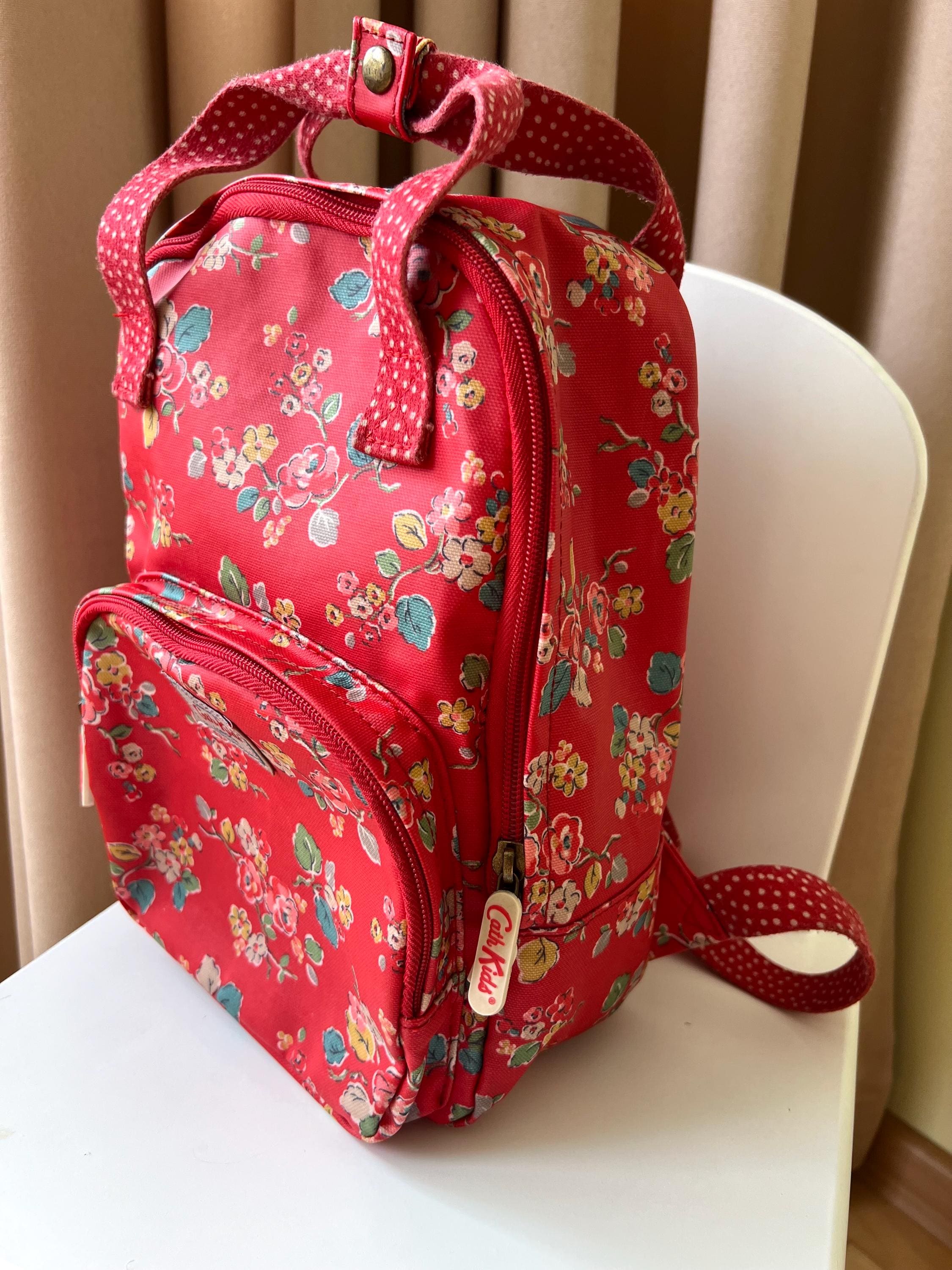 Cath Kidston red floral backpack Cath Kidston Red Floral Backpack: Coated Cotton Travel Bag  main image 4