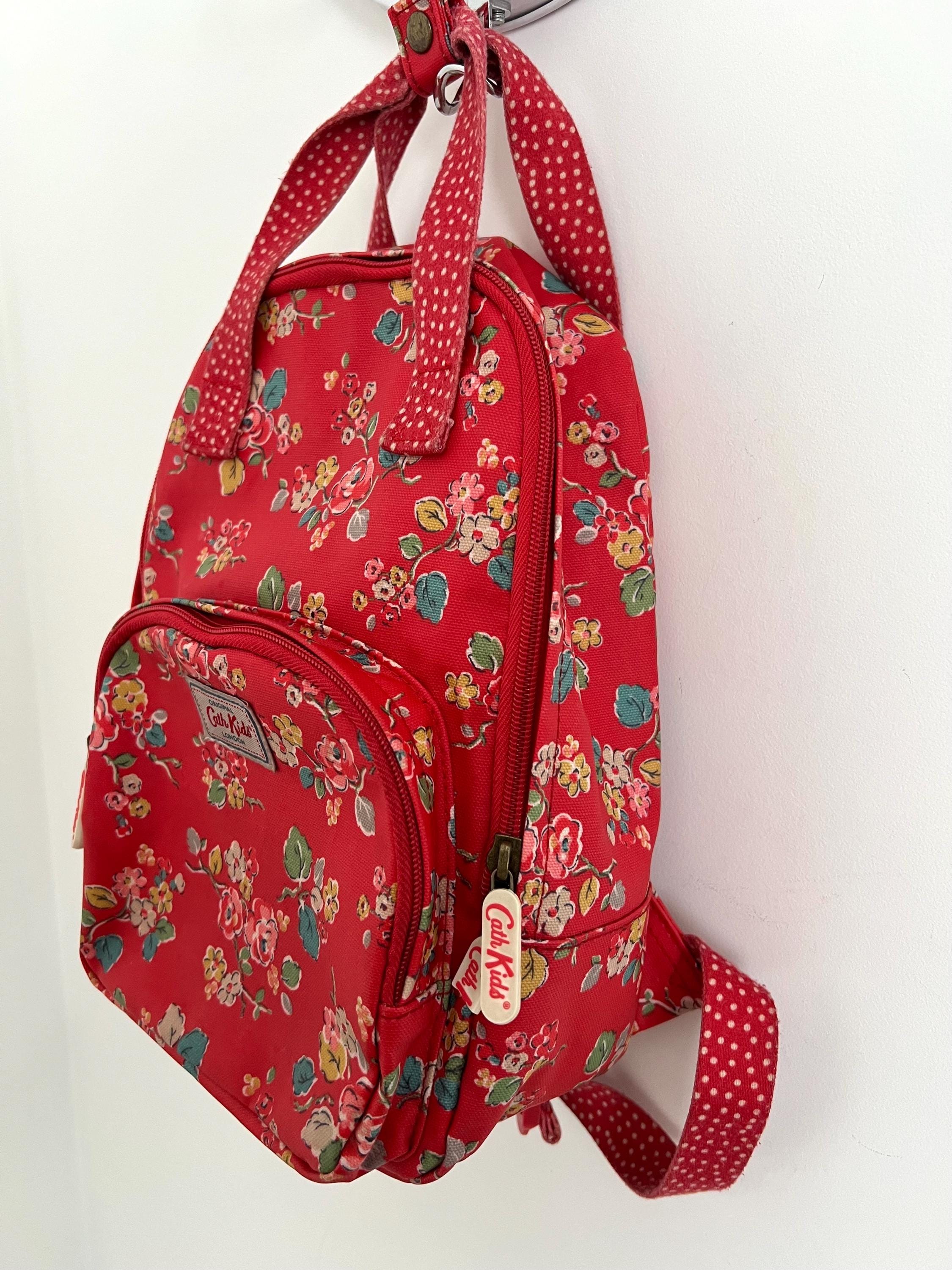 Cath Kidston Red Floral Backpack: Coated Cotton Travel Bag  display picture 1