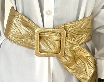 Satin Metallic Elastic Waist Statement Belt TrendyFashionJewelry Women Elastic Waistband Belt Hip High  main image 2
