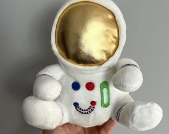 Astronaut Plush Toy with Gold Helmet | Soft Space Plushie | 17 cm Space Explorer Toy | Toddler Gift