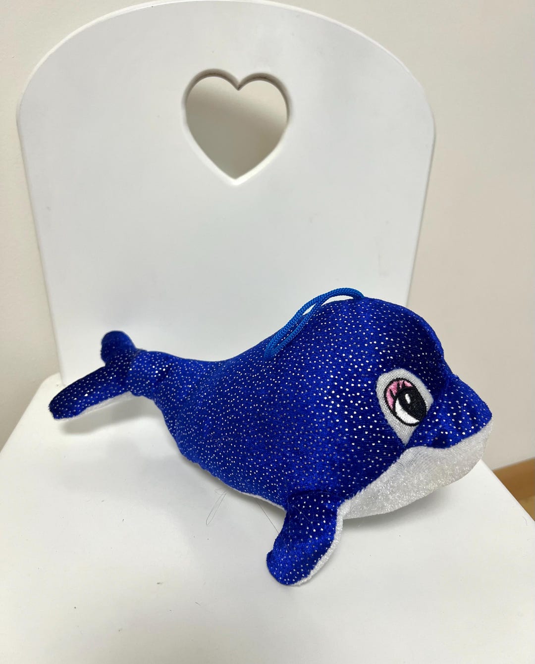 キラキラ輝く青いイルカのぬいぐるみ/ヴィンテージソフトトイ/29