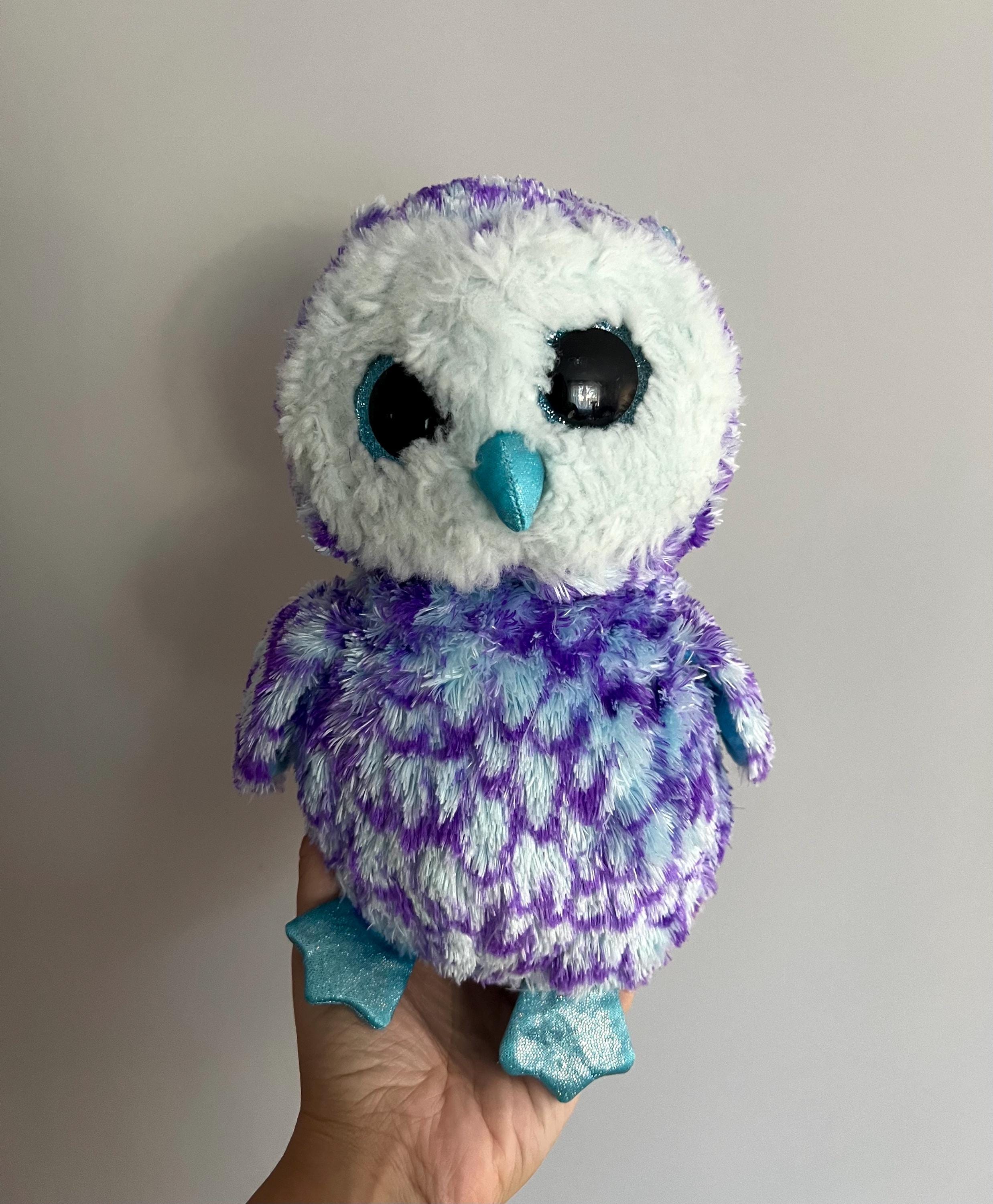 TY Beanie Boos Oscar Owl Plush/ 25 cm-9.8 inch/Blue Purple Stuffed Animal/Collectible Plush