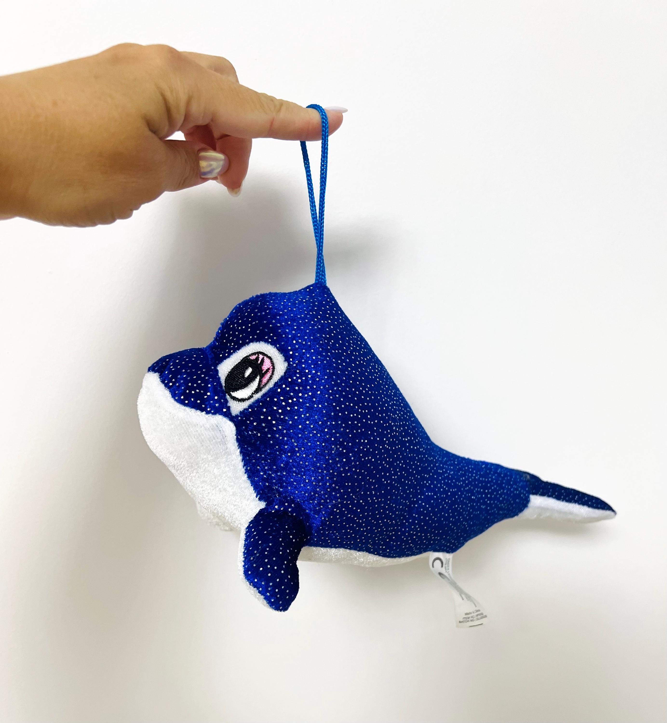 Sparkly Blue Dolphin Plush Toy/ Vintage Soft Toy/ 29 Cm-11,4 In