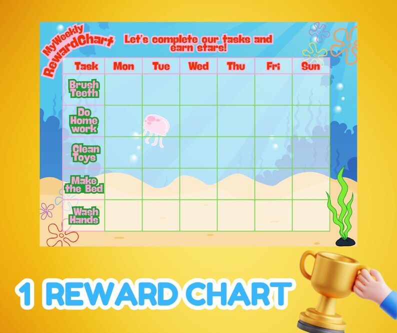 Editable Reward Chart for Kids + Sticker Sheet – Printable PDF ...