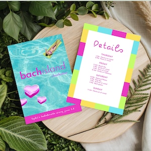 Love Island Bachelorette Party Itinerary Template I Bachelorette Island Invitation, Custom Party Favor, Cute DIY Decor, Casa Amor Theme