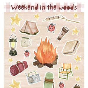 Foglio di adesivi "Weekend nel bosco"
