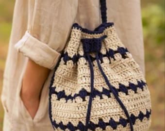 Handmade Raffia Crochet Bucket Bag: Boho Summer Purse