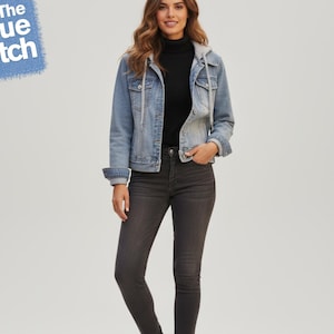 Hooded Denim jean Jacket Unisex – Vintage Jean Jacket with Pockets, Turn-Down Collar, Streetwear Style, Winter Outerwear for Gifting