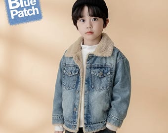 Kids Denim Jacket Boys – Vintage Jean Jacket for Toddlers & Young Boys, Heavyweight Winter Coat, Christmas Gift, New Year Outfit Gift
