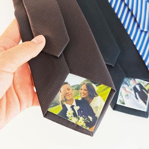 Personalised Photo Tie Label, Wedding Gift, Suit Label, Tie patch, Anniversary, Christmas, Father of the Bride, Personalized Photo Patch