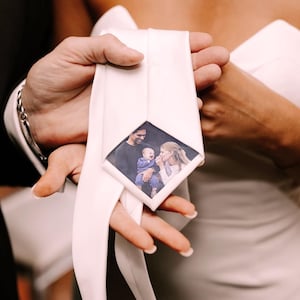 Custom Photo Tie Patch – Father of the Bride or Groom Gift, Tie patch, Grandpa Gift, Wedding Keepsake, Anniversary, Father&#39;s Day Present