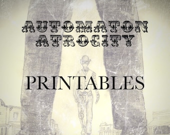 Steampunk Murder Mystery Role Playing game Printables // Automaton Atrocity // LARP // role playing game