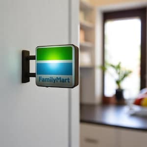 FamilyMart Fridge Magnet – LED Light Up Konbini Sign, Glowing Convenience Store Neon Magnet, Cute Japanese Refrigerator Decor