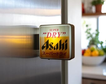 Asahi LED Fridge Magnets, Light Up Japanese Train Signs, Glowing Railway Decor, Japan Subway Refrigerator Magnet, Gift For Friend