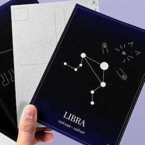 Libra Cat Zodiac Digital A6 Postcard | Printable Star Sign Constellation Art | Astrology Download