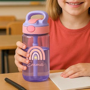 Gourdes personnalisées pour enfants, cadeau de rentrée des classes, gourde pour l'école, cadeau personnalisé avec nom de gobelet pour enfant, cadeaux de fête, cadeaux de pâques, tasse de colonie de vacances