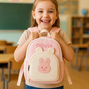 Sac à dos personnalisé avec nom pour enfants, sac à dos personnalisé en forme d'ours, cartable pour la maternelle des animaux, sac à dos personnalisé pour tout-petit avec nom