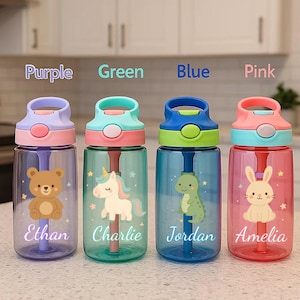 Gourde personnalisée pour enfants, Gobelet personnalisé pour enfants pour garçons et filles, Cadeaux de Pâques, Rentrée des classes, Gobelet prénom, Gourde d'école